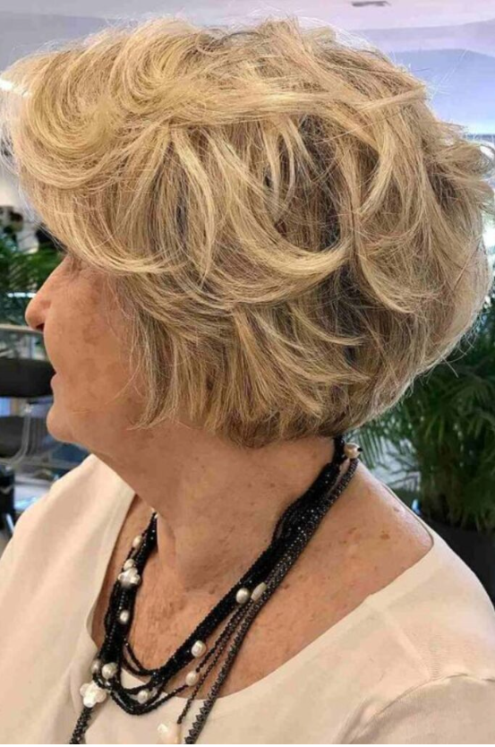 Short Wavy Layers Haircut for women over 60