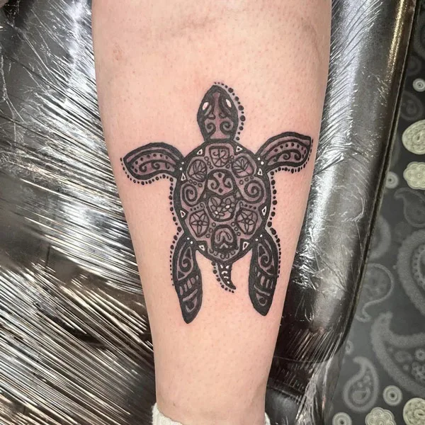 Polynesian sea turtle tattoo