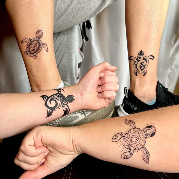 Tribal sea turtle tattoo