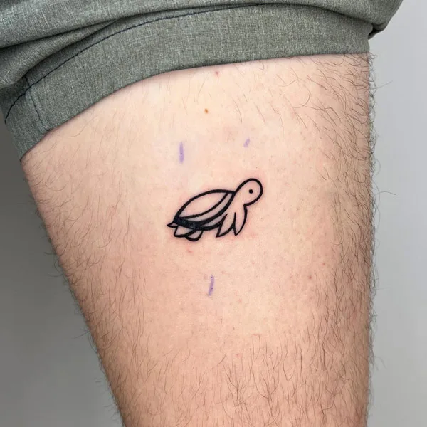 Turtle outline tattoo