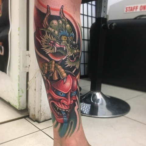 Leg Dragon Tattoo