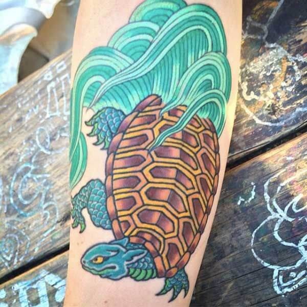 Japanese sea turtle tattoo