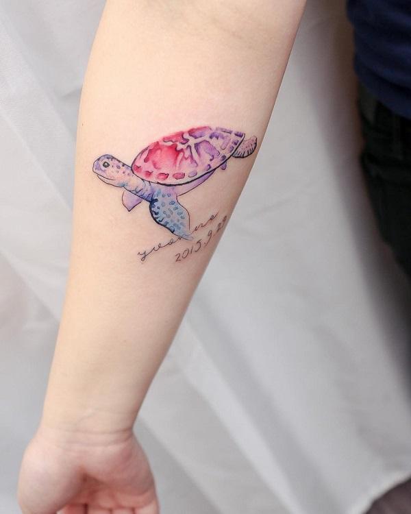 Waist turtle tattoo